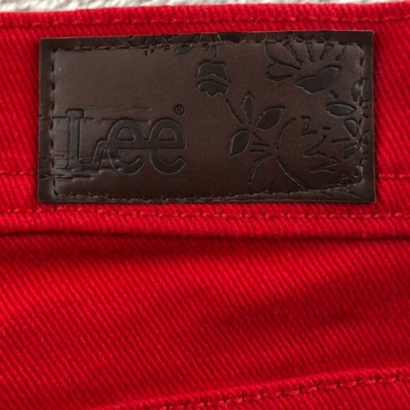 Lee Womens Pants Size 31 Measured Straight Leg Classic Red Twill Travel Casual - Picture 8 of 11
